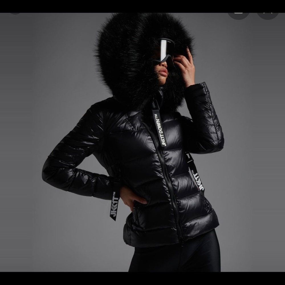 JACK1T Warm Puffer Hooded Fur Coat